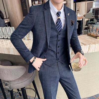 Men's suit with plaid pattern - Silvano