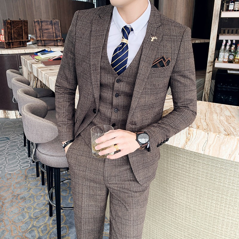 Men's suit with plaid pattern - Silvano