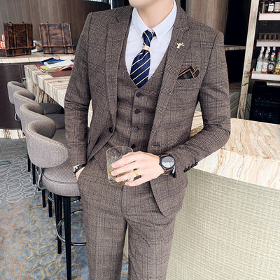 Men's suit with plaid pattern - Silvano