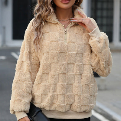 Fleece turtleneck sweatshirt with zipper - Noémie