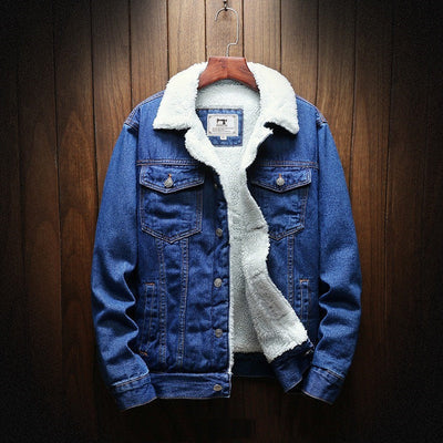 Men's denim jacket with fleece lining - Lior