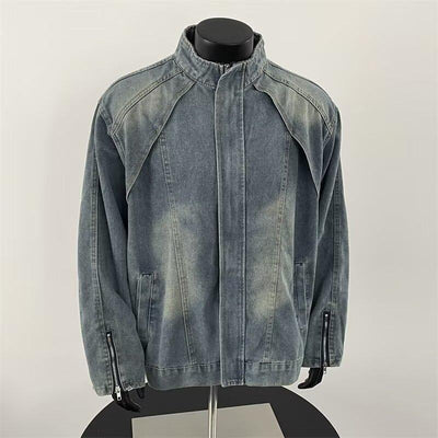 Men's denim jacket washed effect - Partew