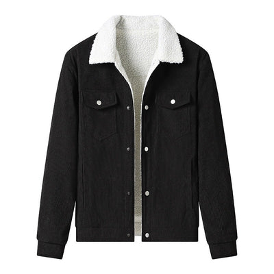 Men's corduroy jacket lined with sheepskin, casual style - Alain