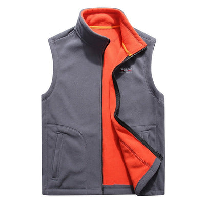 Men's sleeveless fleece vest with thermal lining and zipper - Daryl