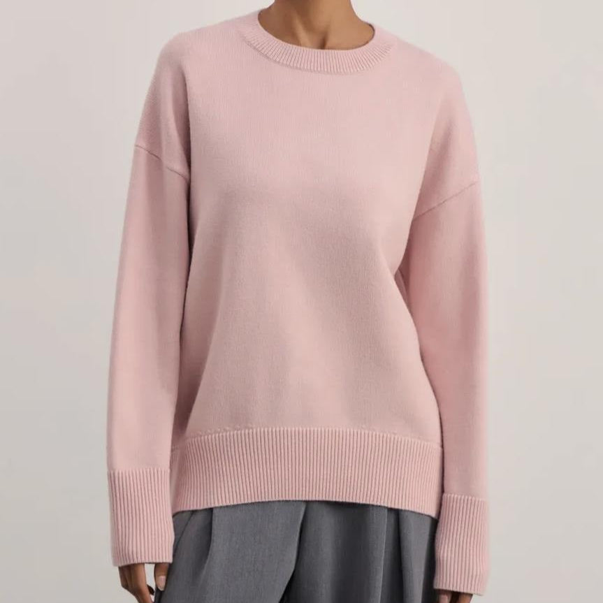 Chunky knit sweater with round neck - Elva