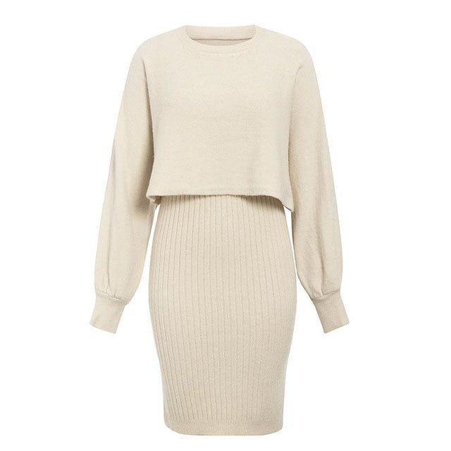Knitted dress with two-piece effect - Karine