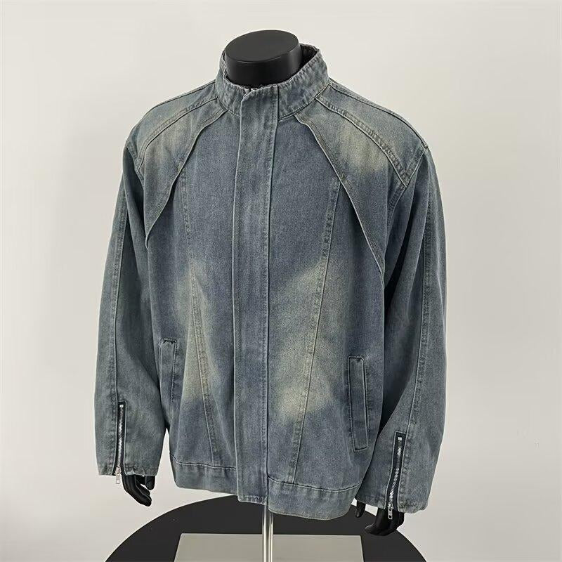 Men's denim jacket washed effect - Partew