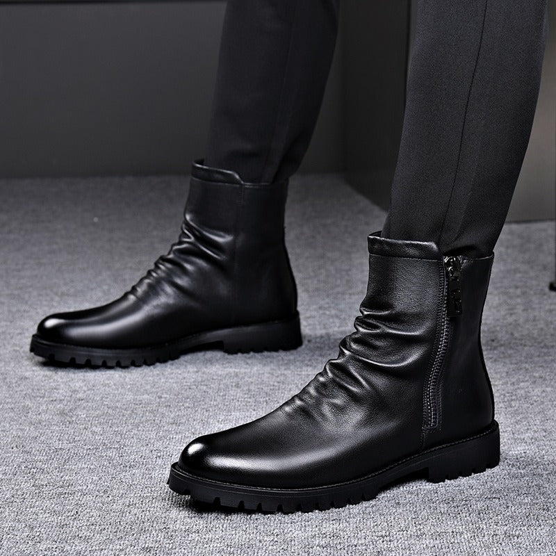 Men's leather ankle boots - Larenzo