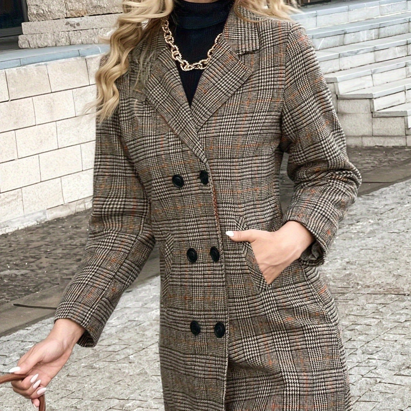 Plaid coat woman - Valleria