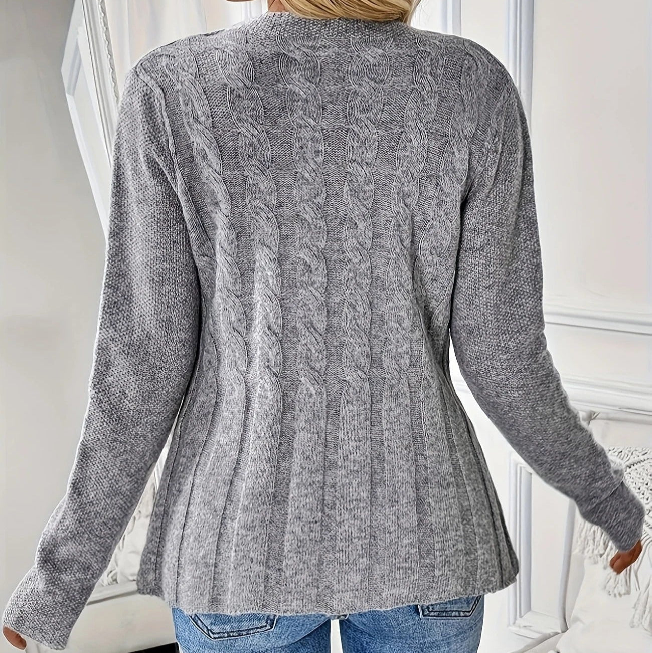 Braided knitted cardigan - Marivonne