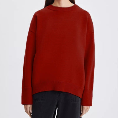 Chunky knit sweater with round neck - Elva