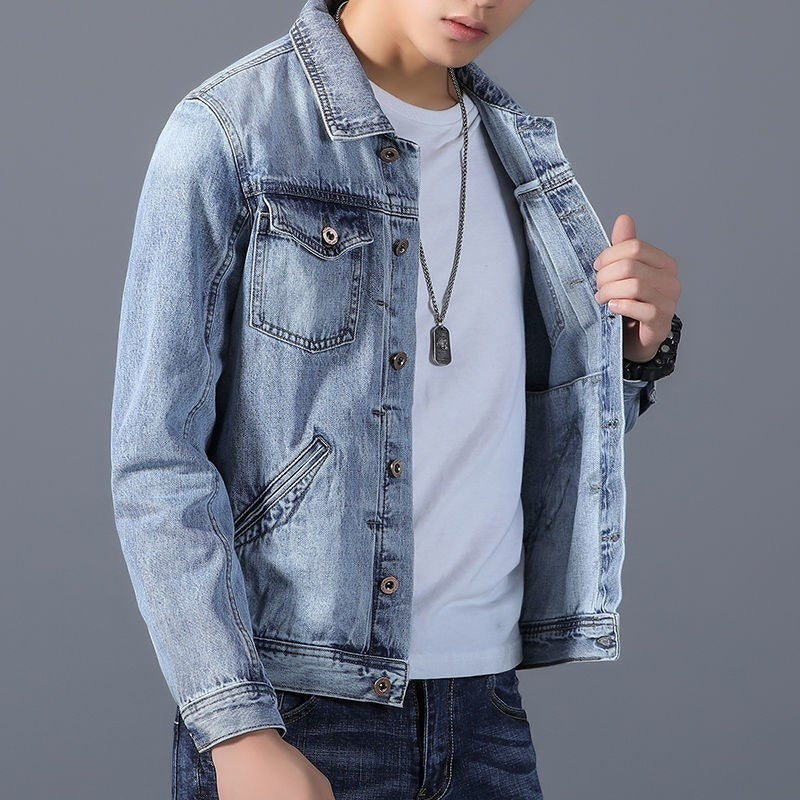 Men's classic denim jacket with front pockets - Byron