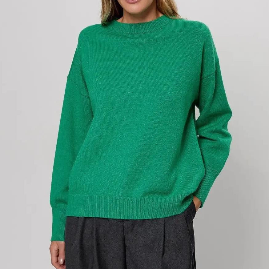 Chunky knit sweater with round neck - Elva