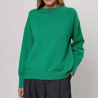 Chunky knit sweater with round neck - Elva