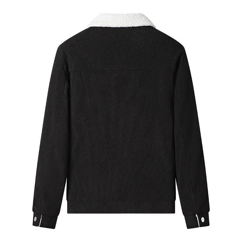 Men's corduroy jacket lined with sheepskin, casual style - Alain