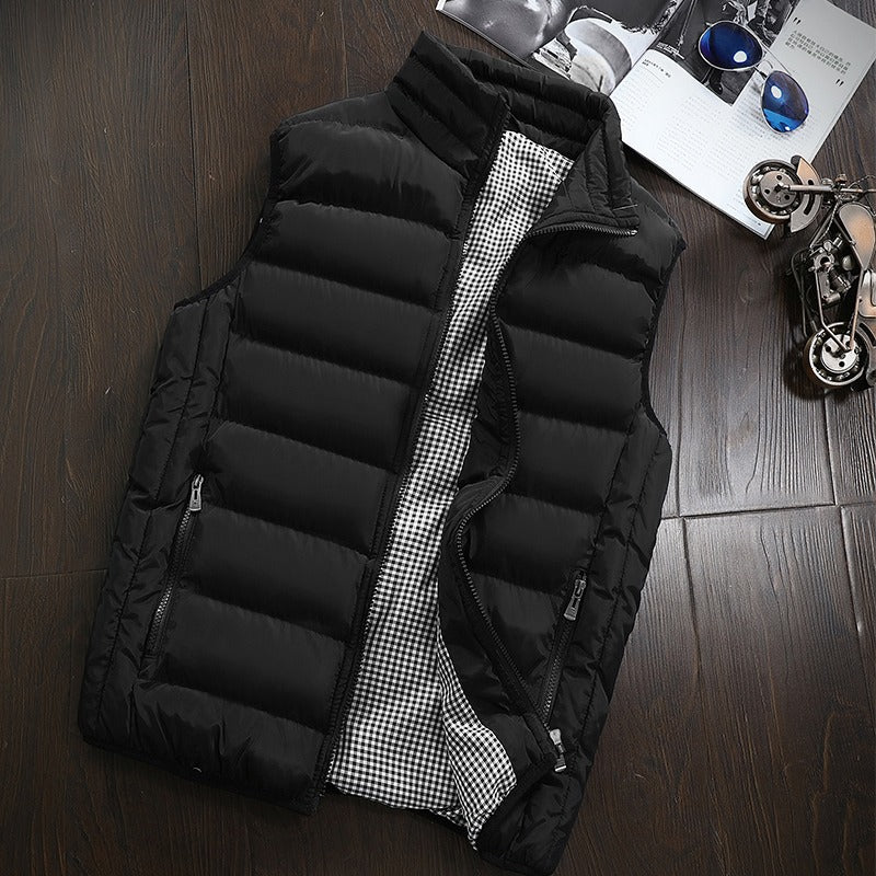 Lightweight men's sleeveless urban style quilted vest - Dariel