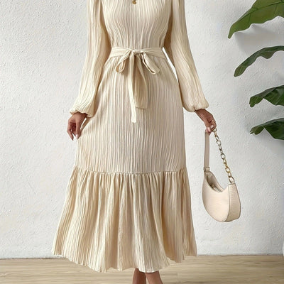 Pleated long sleeve dress - Althia