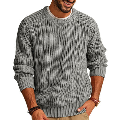 Men's chunky knit round neck sweater - Levik