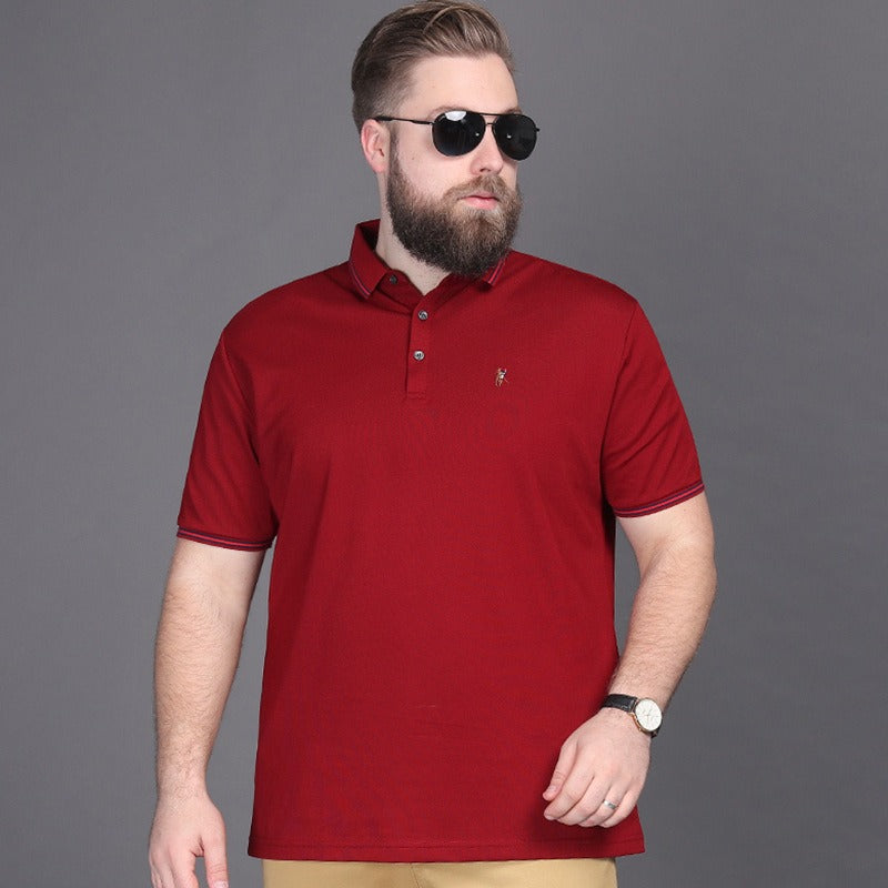 Men's classic cotton pique contrast collar polo shirt - Henrik