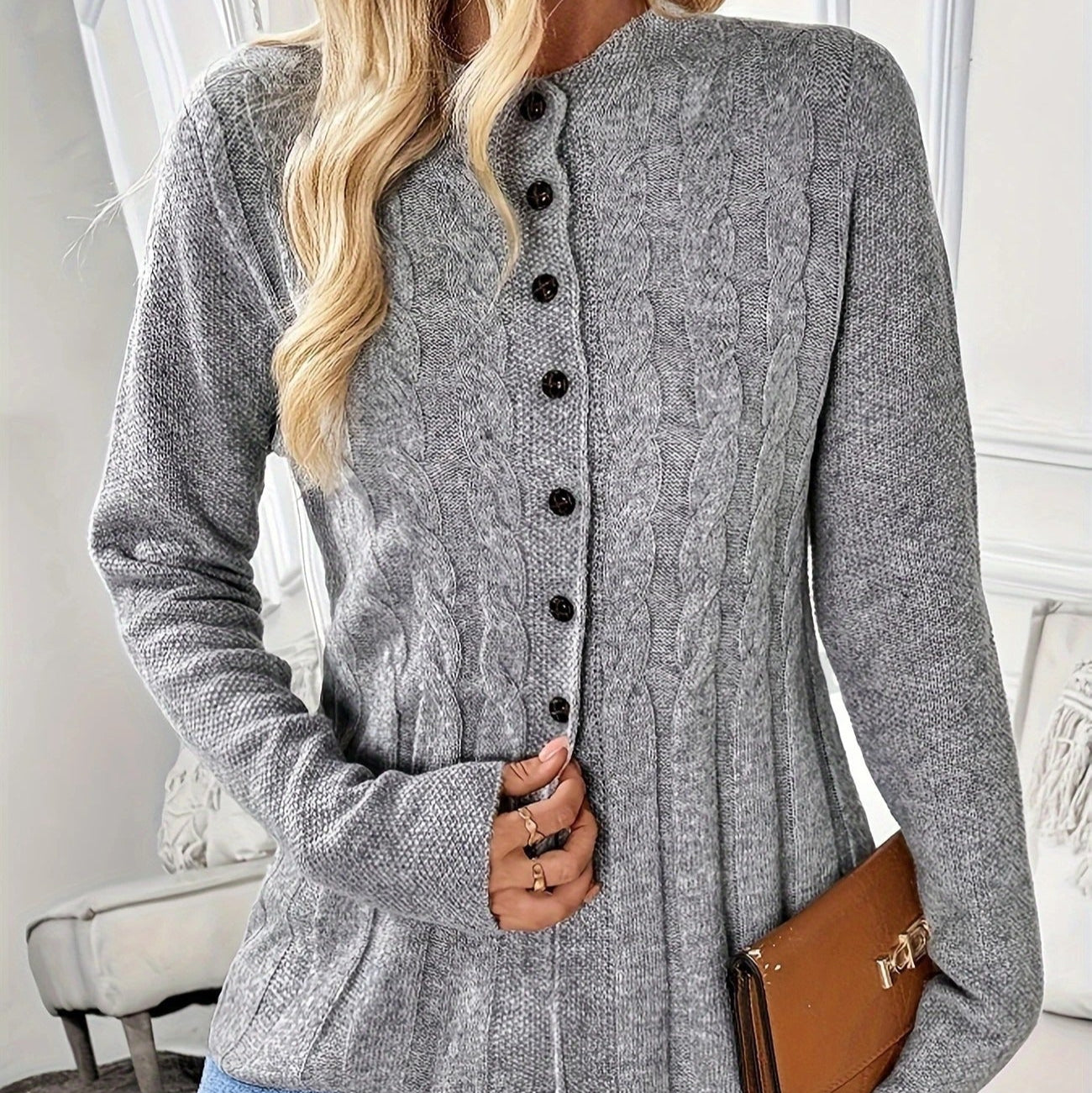 Braided knitted cardigan - Marivonne