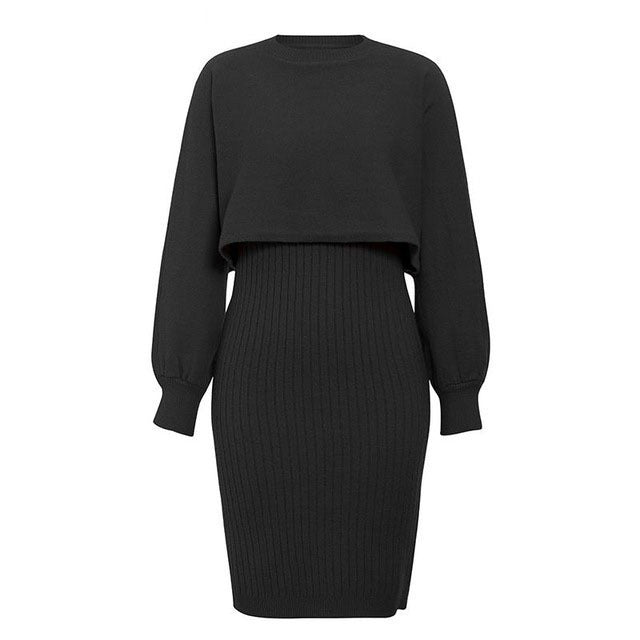 Knitted dress with two-piece effect - Karine