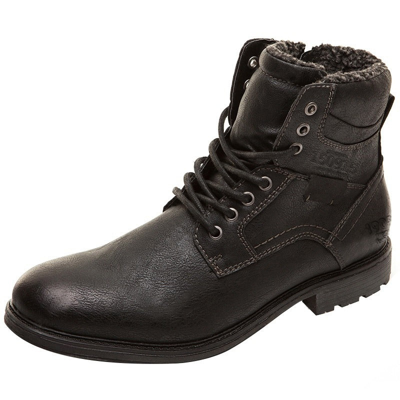Men's leather boots reinforced stitching casual style - Virgil