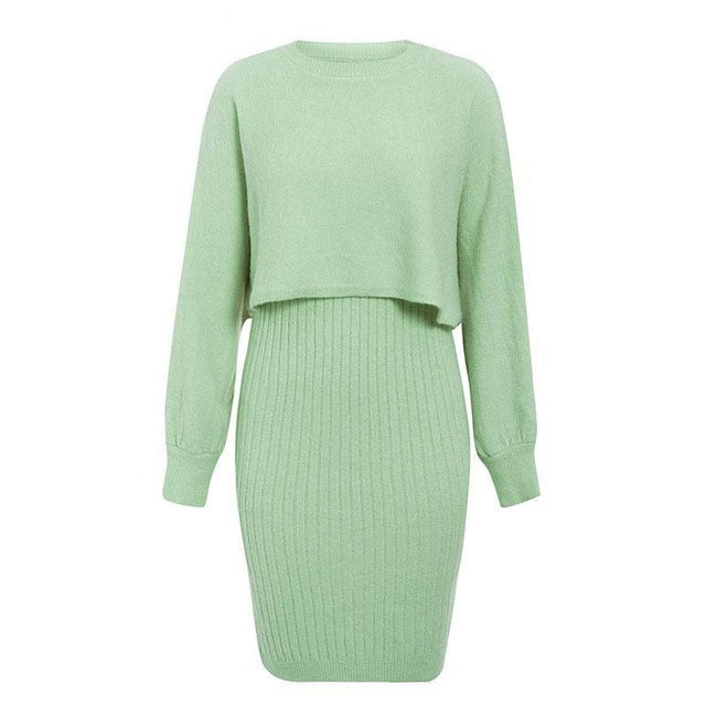 Knitted dress with two-piece effect - Karine