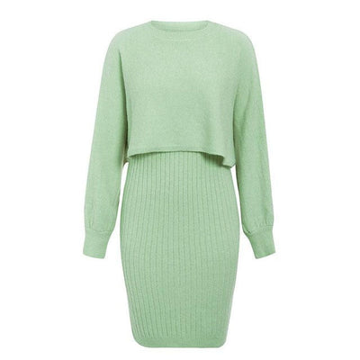 Knitted dress with two-piece effect - Karine