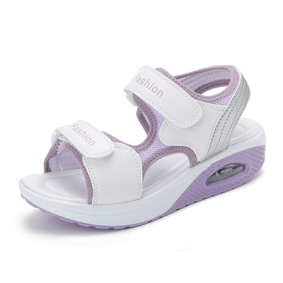 Women's platform sandals with velcro fastening - Ayla