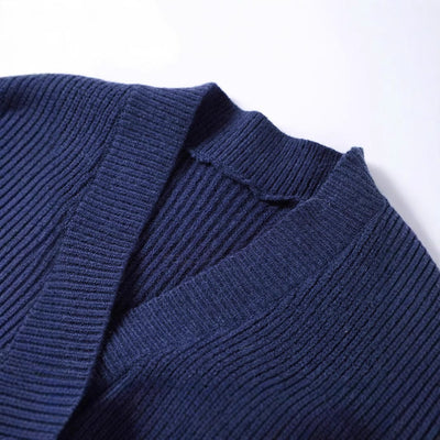 Women's cardigan structured knitted cardigan with golden button cross gold sophisticated style - Ysaline