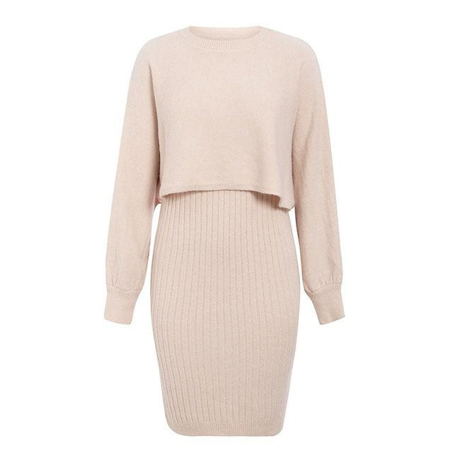 Knitted dress with two-piece effect - Karine