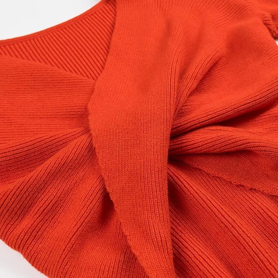 Women's ribbed knitted sweater cropped style - Alix