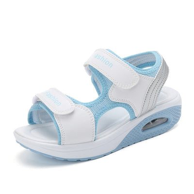 Women's platform sandals with velcro fastening - Ayla