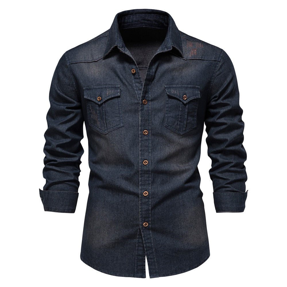 Men's denim long sleeve shirt - Derek