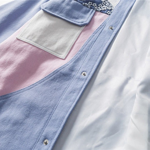 Men's patchwork floral print cotton jacket - Elric