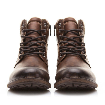 Men's leather boots reinforced stitching casual style - Virgil