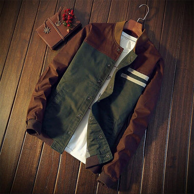 Men's jacket with casual two-tone design - Nael