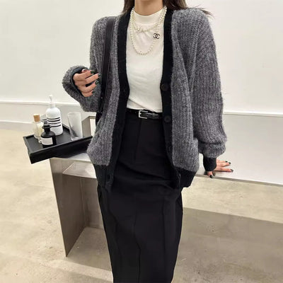 Women's soft knit cardigan relaxed fit - Ingrid