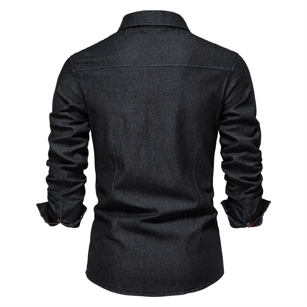 Men's denim long sleeve shirt - Derek