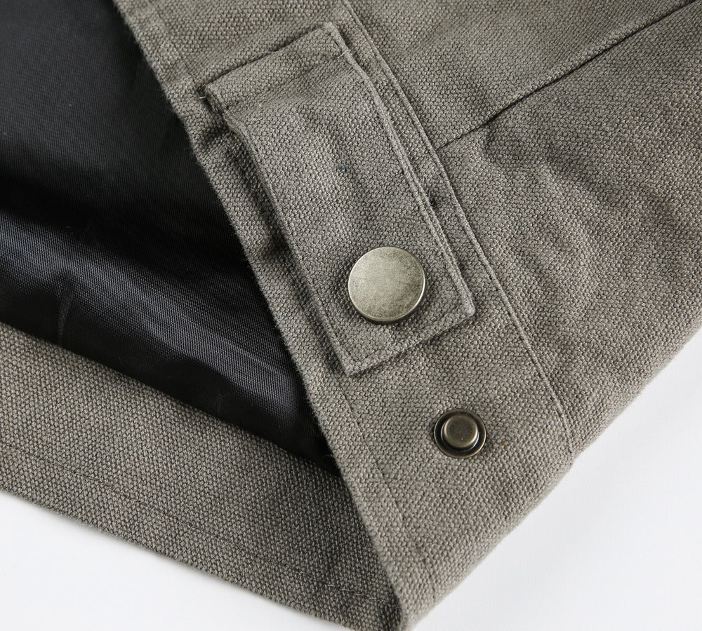 Men's suede effect jacket with snap closure - Ernesto