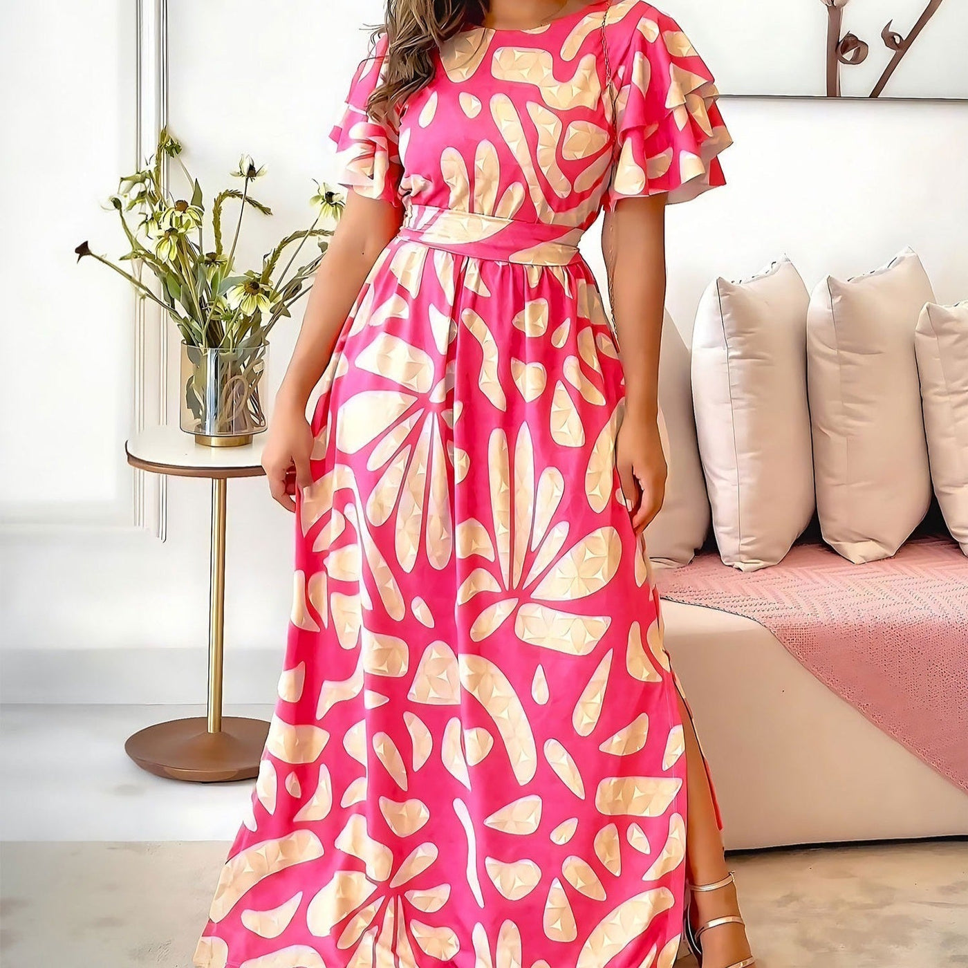 Off-shoulder long dress woman - Adara