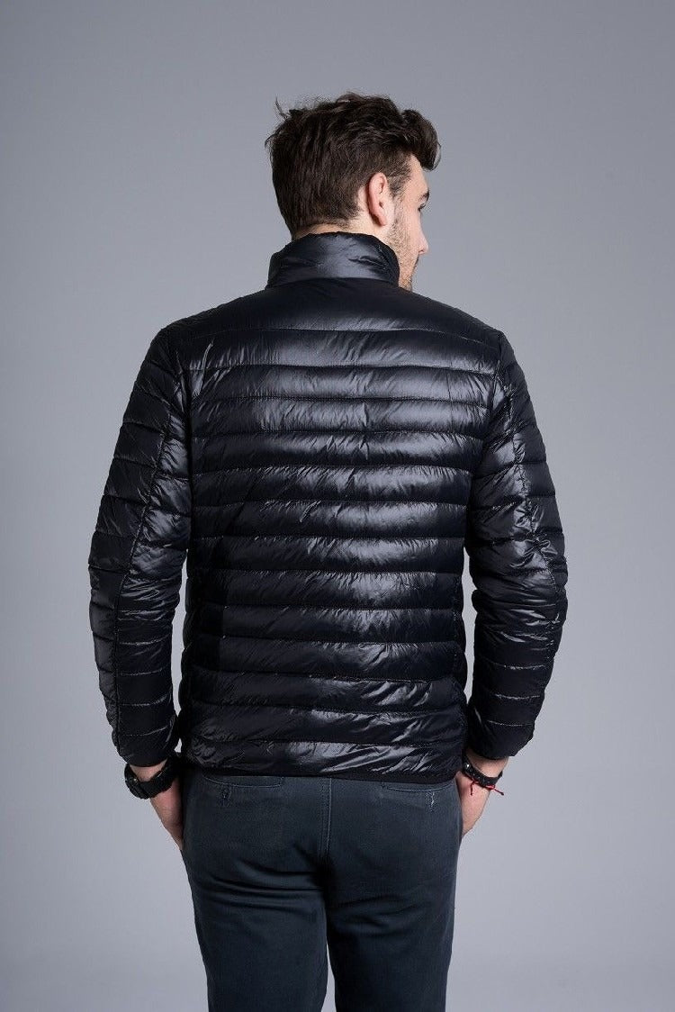 Men's lightweight quilted jacket with hood and zipper - Tidus
