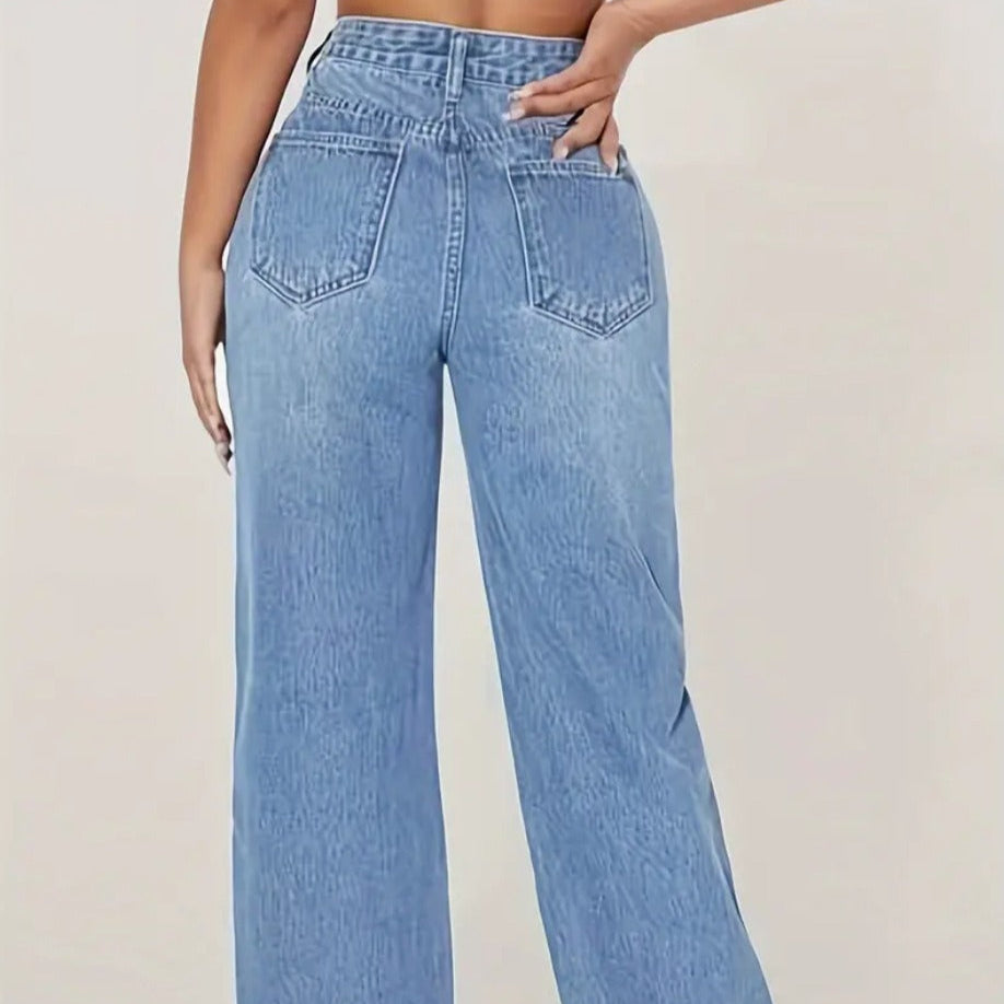 Women's ripped straight jeans - Mailyn