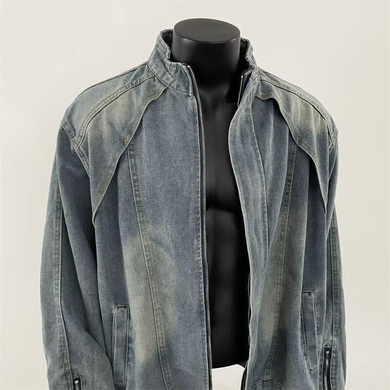 Men's denim jacket washed effect - Partew