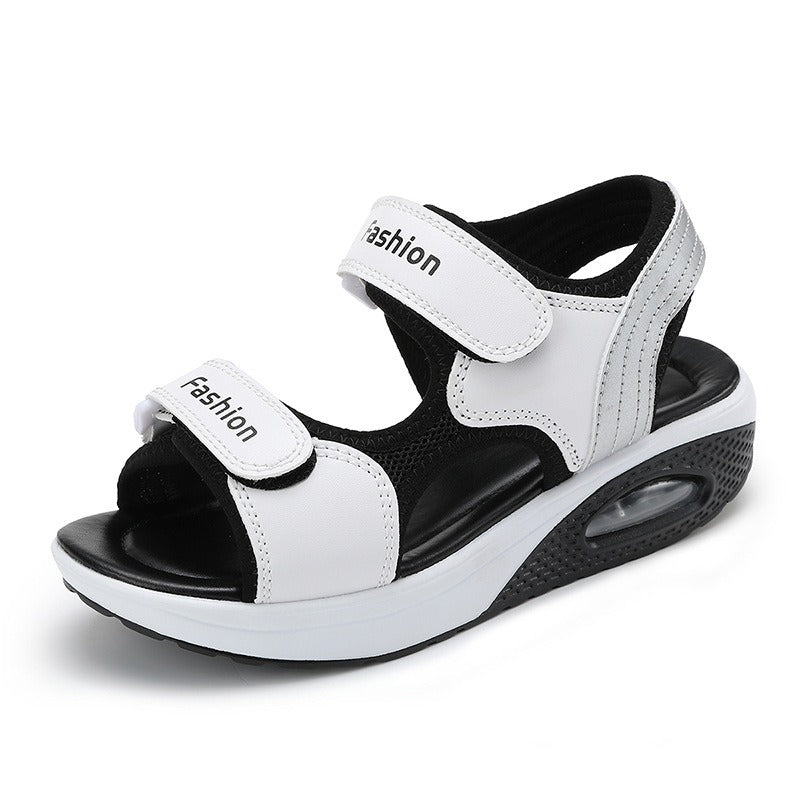 Women's platform sandals with velcro fastening - Ayla
