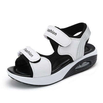 Women's platform sandals with velcro fastening - Ayla