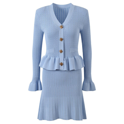 Knit dress with jewel buttons - Mireille