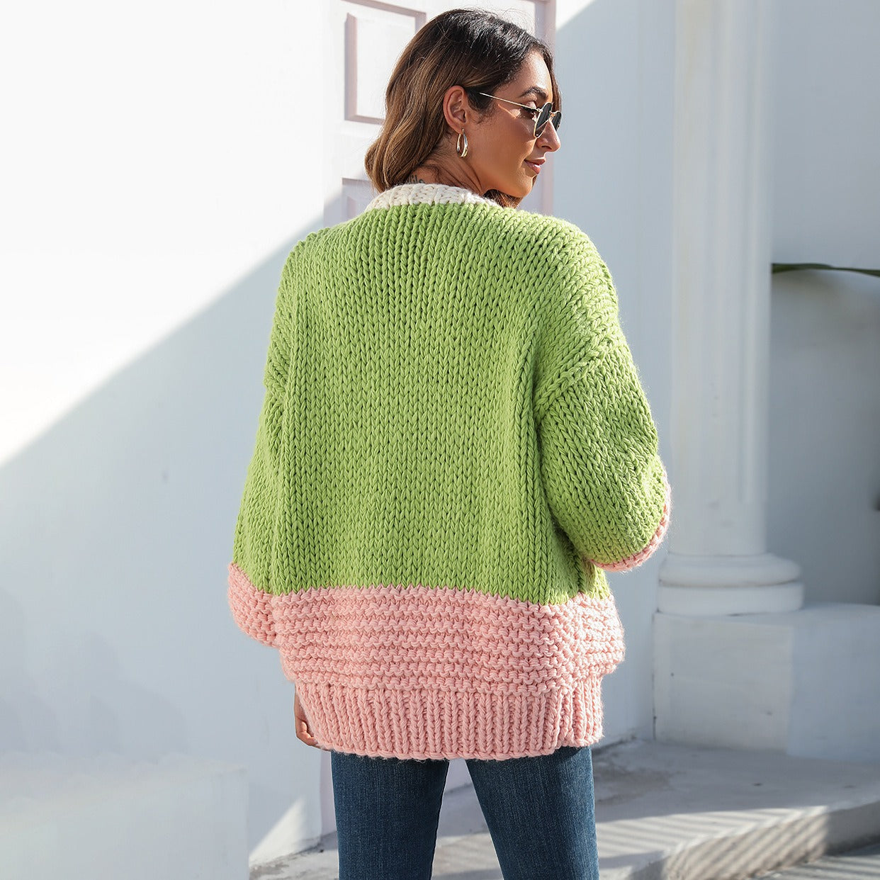 Chunky knit oversize women's cardigan - Dayanne