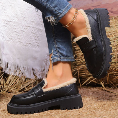 Moccasins with platform and warm lining - Selia