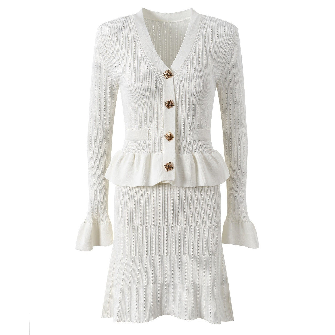 Knit dress with jewel buttons - Mireille